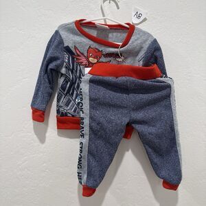 PJ Masks Baby Pajamas 12 Months Gray  Navy Blue Sweater Sweatpants New